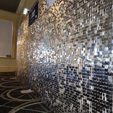 Shimmer Wall setup at a Charity Event in Wynnum, Brisbane - party hire by SweetAz Co.