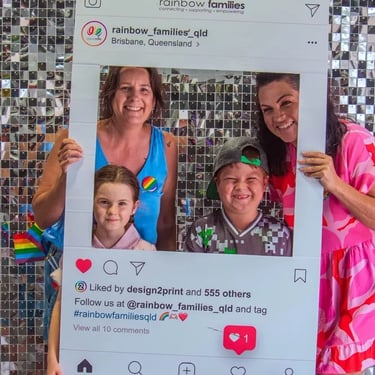Shimmer Wall amongst a Rainbow Families Community Event in Victoriapoint, Redlands - party hire by SweetAz Co.