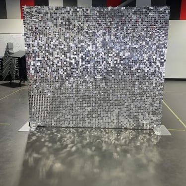 Shimmer Wall glimmering ready for a Rainbow Families Event in Victoriapoint, Redlands - party hire by SweetAz Co.