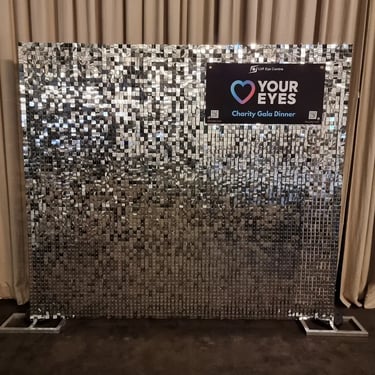 Silver Shimmer Wall spotted at a Fundraising Function in Herston, Brisbane - party hire by SweetAz Co.