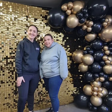 Shimmer Wall setup for a Gold Event in Helensvale, Gold Coast - party hire by SweetAz Co.