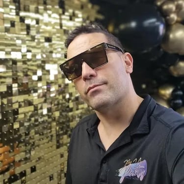 Shimmer Wall setup for a Grand Opening in Ashmore, Gold Coast - party hire by SweetAz Co.