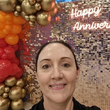 Shimmer Wall in the colour of Rosegold for an Anniversary in Carina, Brisbane - party hire by SweetAz Co.