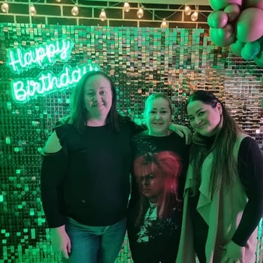 Shimmer Wall in the colour of Rosegold for a Birthday in Cleveland, Redlands - party hire by SweetAz Co.