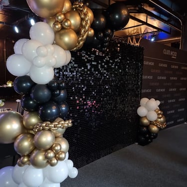 Shimmer Wall during an under the stars themed Senior Formal in Crestmead, Logan - party hire by SweetAz Co.