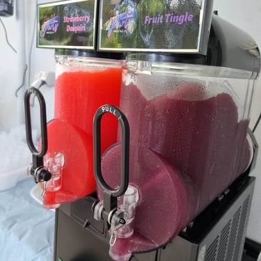 Slushie Machine ready for guests at an 18th Celebration in Cornubia, Logan - party hire by SweetAz Co.