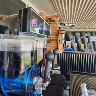 Slushie Machine positioned in the bar are for an 18th Event in Alexandrahills, Redlands - party hire by SweetAz Co.