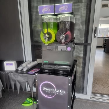 Slushie Machine for a Friday the 13th themed 21st Birthday in Wakerley, Brisbane - party hire by SweetAz Co.