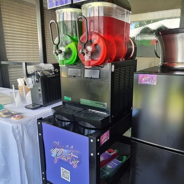 Slushie Machine with Strawberry and Margarita for a 40th Birthday in Victoriapoint, Redlands - party hire by SweetAz Co.