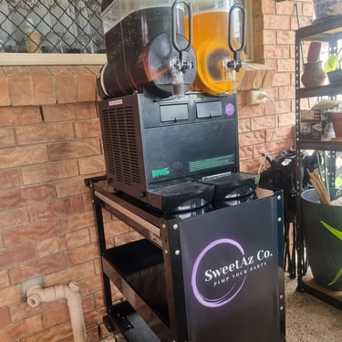 Slushie Machine after setup for a 40th Celebration in Wellingtonpoint, Redlands - party hire by SweetAz Co.