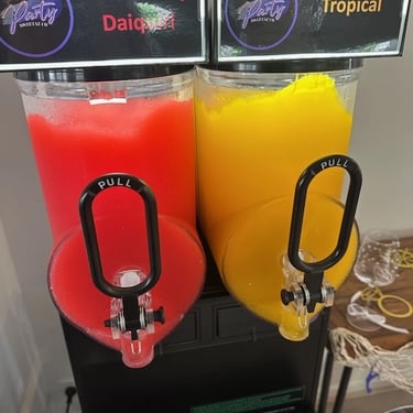 Slushie Machine iced and ready to go at a Hens Celebration in Thornlands, Redlands - party hire by SweetAz Co.