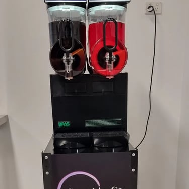Slushie Machine after setup for a Yr6 Graduation in Capalaba, Redlands - party hire by SweetAz Co.