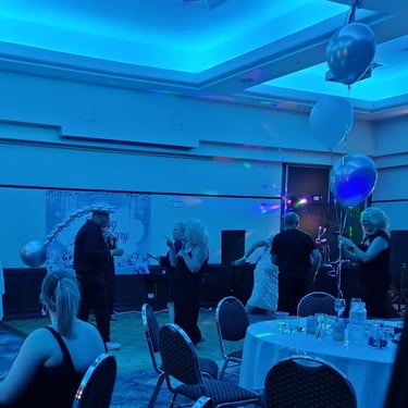 Sweetaz Crew checking out the balloon antics at a 30th Anniversary in Cornubia, Logan - party hire by SweetAz Co.