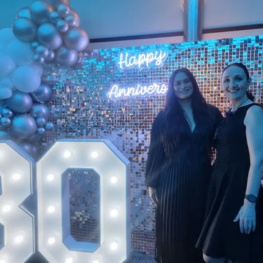 Sweetaz Crew celebrating milestones with friends at a 30th Anniversary in Shailerpark, Logan - party hire by SweetAz Co.