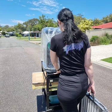 Sweetaz Crew enruite for delivery to a 40th Birthday in Redlandbay, Redlands - party hire by SweetAz Co.