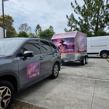 Sweetaz Crew on arrival at a 40th Birthday in Thornlands, Redlands - party hire by SweetAz Co.