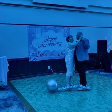 Sweetaz Crew admiring the first dance at a Anniversary Party in Crestmead, Logan - party hire by SweetAz Co.