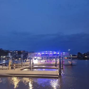 Sweetaz Crew about to board for a Line Dancing Cruise in Newfarm, Brisbane - party hire by SweetAz Co.