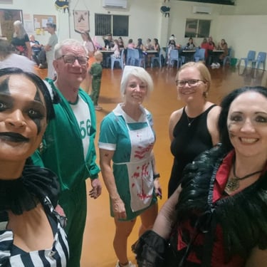 Sweetaz Crew having a break at a Halloween Social in Crestmead, Logan - party hire by SweetAz Co.