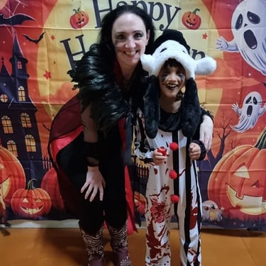 Sweetaz Crew photo op if I had a son moment at a Halloween Social in Crestmead, Logan - party hire by SweetAz Co.