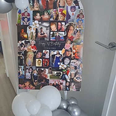 Sweetaz Crew taking in the photo board at a Joint Birthday in Redlandbay, Redlands - party hire by SweetAz Co.