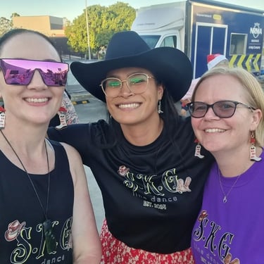 Sweetaz Crew supporting a community event with a line Dancing xmas demo in Beenleigh, Logan - party hire by SweetAz Co.