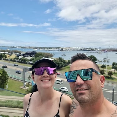 Sweetaz Crew by the pool on the roof of the Meriton Hotel in Southport, Gold Coast - party hire by SweetAz Co.