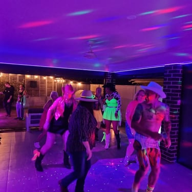 Sweetaz Crew on the dance floor at a New Years party in Redlandbay, Redlands - party hire by SweetAz Co.