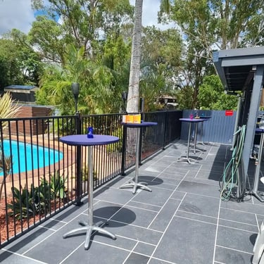 Sweetaz Crew arrving at a 40th Birthday Party Setup in Alexandrahills, Redlands - party hire by SweetAz Co.