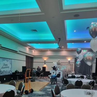 Sweetaz Crew setting up for a Wedding Anniversary in Loganholme, Logan - party hire by SweetAz Co.