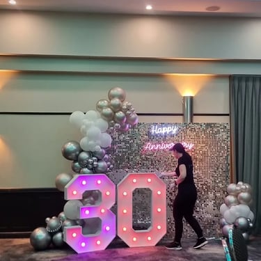 Sweetaz Crew adding final touches for a Wedding Anniversary in Shailerpark, Logan - party hire by SweetAz Co.