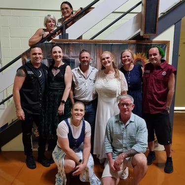 Sweetaz Crew celebrating with friends at a Wedding Party in Crestmead, Logan - party hire by SweetAz Co.