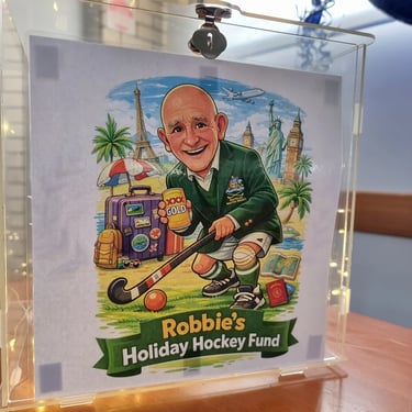 Uncle Bobs charicature at his 80th Birthday in Carina, Brisbane - party hire by SweetAz Co.