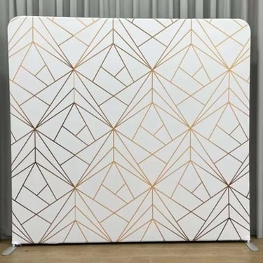 White Geometric Photo Backdrop available as an epic photo wall in Redlands, Queensland - party hire by SweetAz Co.