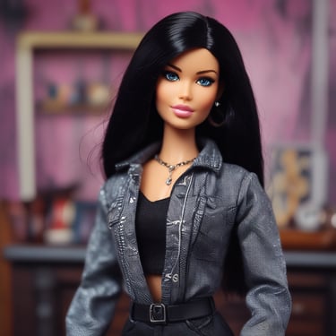 A close-up view of an eye with an eyelash curler applied. The eyelashes are partially visible through the metal frame of the curler, and the skin and eyebrow are in focus.