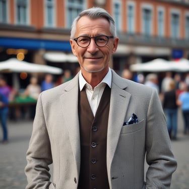 man standing near balcony
