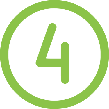 a green and white number four in a circle