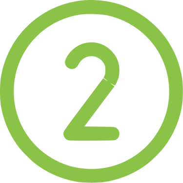 a green circle with the number two in the middle of it