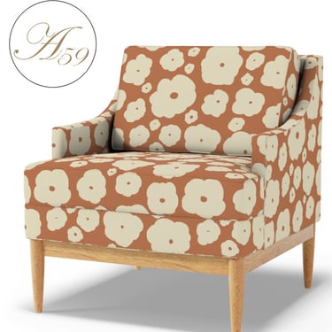 Atelier 59 STUDIO - Chair upholstered in Wintor Floral - Caramel
