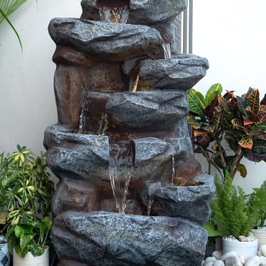 Modern water fountain design available in Bangalore for home and landscaping decor.
