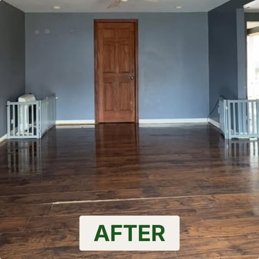 After photo of living room following a property cleanout in Sterling Heights, MI