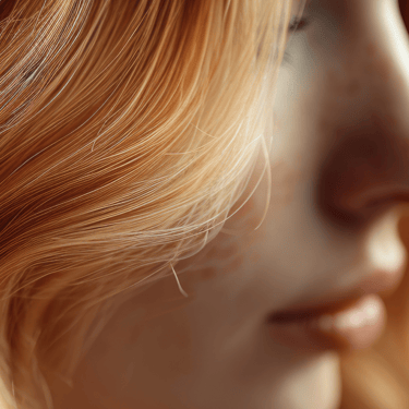 closeup of woman with red hair