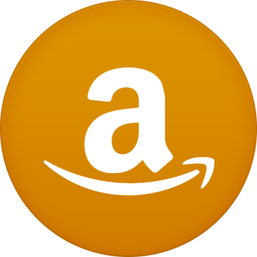 a yellow amazon store logo on a yellow button