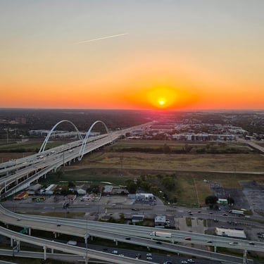 Sun Setting View of Dallas from Reunion Tower