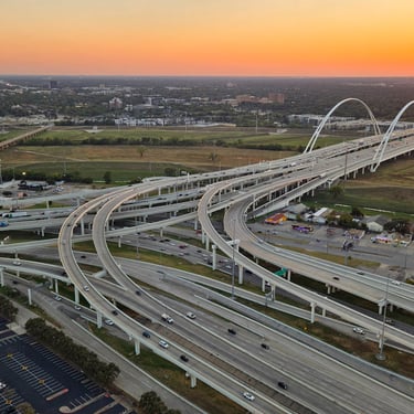 Sun Setting View of Dallas from Reunion Tower