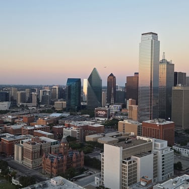 Sun Setting View of Dallas from Reunion Tower