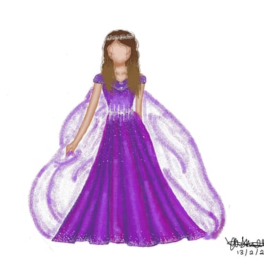 Purple Dress Design (Digital Drawing)
