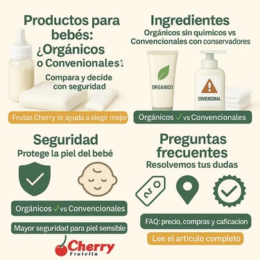 Comparativa visual de ingredientes orgánicos vs convencionales