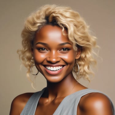 woman wearing black crew-neck shirt