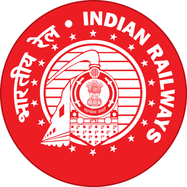 a train logo with the words indian railways
